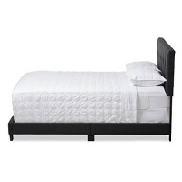 Baxton Studio Brookfield Modern And Contemporary Charcoal Grey Fabric Queen Size Bed