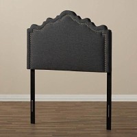 Baxton Studio Nadeen Modern And Contemporary Dark Grey Fabric Full Size Headboard