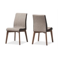 Baxton Studio Kimberly Upholstered Dining Chair In Gravel (Set Of 2)