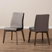 Baxton Studio Kimberly Upholstered Dining Chair In Gravel (Set Of 2)