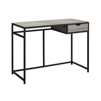 Monarch Specialties Contemporary Laptop Table With Drawer Home & Office Computer Desk-Metal Legs, 42 L, Dark Taupe-Black