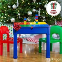 Play Platoon Kids Activity Table And Chair Set, Activity Table For Toddlers, 5-In-1 Sensory Table, Kids Art Table, Water Table, Building Block Table, Craft & Play Table - Red/Blue/Yellow/Green