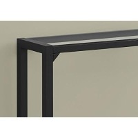 Monarch Specialties I Accent Table-42 L Tempered Glass Hall Console, Black
