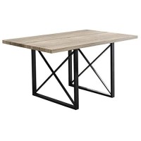 Monarch Specialties I Dining Table - 36X 60 / Dark Taupe/Black Metal,