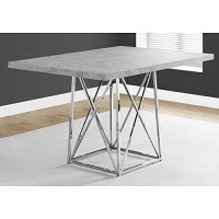 Monarch Specialties I Dining Table Metal Base, 36 X 48, Grey Cement/Chrome