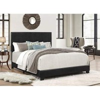 Crown Mark Erin Upholstered Panel Bed In Black, Queen