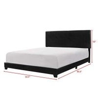 Crown Mark Erin Upholstered Panel Bed In Black, Queen