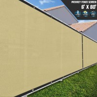 Tang Sunshades Depot Privacy Fence Screen Beige 8' X 60' Heavy Duty Commercial Windscreen Residential Fence Netting Fence Cover 150 Gsm 88% Privacy Blockage With Excellent Airflow 3 Years Warranty