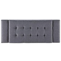 Belleze 50 Inch Storage Ottoman Bench, Upholstered Tufted Linen Fabric, Foam Padded Large Rectangular Footrest, Living Room Furniture - Arlington (Gray)