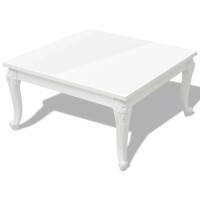 Vidaxl High Gloss Coffee Side Couch Table Living Room Furniture White Square