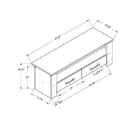 Monarch Specialties I Tv Stand-48 L 2 Storage Drawers, White