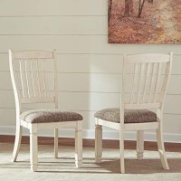Signature Design By Ashley Bolanburg 20 Upholstered Dining Room Chair, 2 Count, Antique White