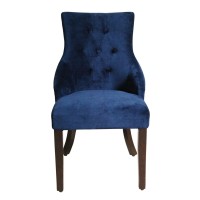 Homepop Home Decor Upholstered Tufted Velvet Wingback Accent Chair Accent Chairs For Living Room & Bedroom Decorative Home Furniture, Navy