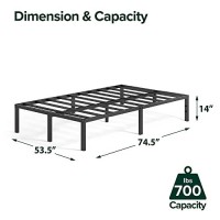 Zinus Yelena 14 Inch Metal Platform Bed Frame / Steel Slat Support / No Box Spring Needed / Easy Assembly, Full