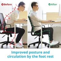 Eureka Ergonomic Tilt Adjustable Footrest, Foot Rest For Under Desk At Work With Massage Surface, Office Foot Rest Under Desk With 20 Degree Tilt No Locking, Metal Frame