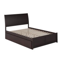 Afi Portland Full Platform Bed With Matching Footboard And Turbo Charger With Urban Bed Drawers In Espresso