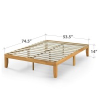 Zinus Moiz Wood Platform Bed Frame / Wood Slat Support / No Box Spring Needed / Easy Assembly, Natural, Full
