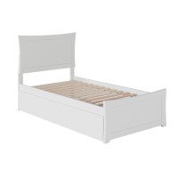 Afi Metro Twin Platform Bed With Matching Footboard And Turbo Charger With Twin Size Urban Trundle In White