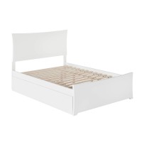 Afi Metro Full Platform Bed With Matching Footboard And Turbo Charger With Twin Size Urban Trundle In White