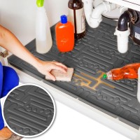 Xtreme Mats - Waterproof Under Sink Mat For Kitchen & Laundry Cabinets, Pick Your Size - 22 Depth Cabinet Shelf Protector, Flexible Under Sink Drip Tray Liner (Gray, 28 14 X 22 14)