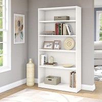 Bush Furniture Universal 5 Shelf Bookcase In Pure White (Wl12417-03)