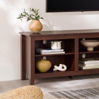 Walker Edison Wren Classic Brown Tv Media Console Entertainment Center For 80 Inch Television With Storage Cubby, 70 Inch