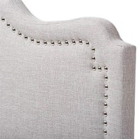 Baxton Studio Nadeen Fabric Upholstered Twin Headboard In Gray Beige