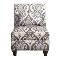 Homepop Home Decor | Upholstered Large Armless Accent Chair | Accent Chairs For Living Room & Bedroom | Decorative Home Furniture (Blue Slate)
