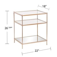 Sei Furniture Knox Mirrored Side Table, 3-Tier, Copper