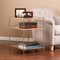 Sei Furniture Knox Mirrored Side Table, 3-Tier, Copper