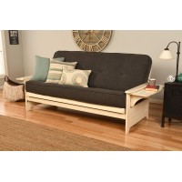 Kodiak Furniture Phoenix Futon With Linen Fabric Mattress In Whitecharcoal Gray