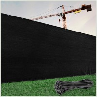 Colourtree Customized Size Fence Screen Privacy Screen Black 5' X 24' - Commercial Grade 170 Gsm - Heavy Duty - 3 Years Warranty - Cable Zip Ties Included