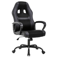 Office Chair Pc Gaming Chair  Desk Chair Ergonomic Pu Leather Executive Computer Chair Lumbar Support For Women, Men (Black)