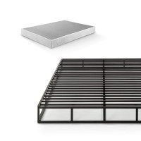 Zinus Quick Lock Metal Smart Box Spring 75 Inch Mattress Foundation Strong Metal Structure Easy Assembly, Twin, White