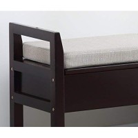 Roundhill Furniture Vannes Espresso Storage Shoe Bench