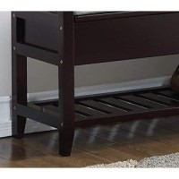 Roundhill Furniture Vannes Espresso Storage Shoe Bench