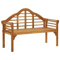 Vidaxl Patio Queen Bench, Wooden Outdoor Bench With Armrests, Garden Lounge Bench For Porch Bench Balcony Poolside, Solid Wood Acacia