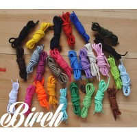 Birch Round Shoelaces 27 Colors 3/16 Thick Shoe Laces 4 Different Lengths (56 (142Cm) - Xl, Azure)