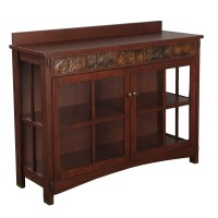 Sei Furniture Camino Mission Faux Slate Sideboard And Display Curio, Dining Room With Entryway Mission Style Ash, Brown