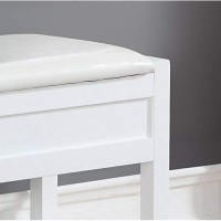 Roundhill Furniture Rouen Clean White Seating Bench With Shoe Storage,