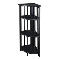 Casual Home 4 Tier Corner Folding Bookcase, Black