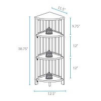 Casual Home 4 Tier Corner Folding Bookcase, Black