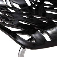 Leisuremod Forest Modern Dining Side Chair With Chrome Legs (Black)