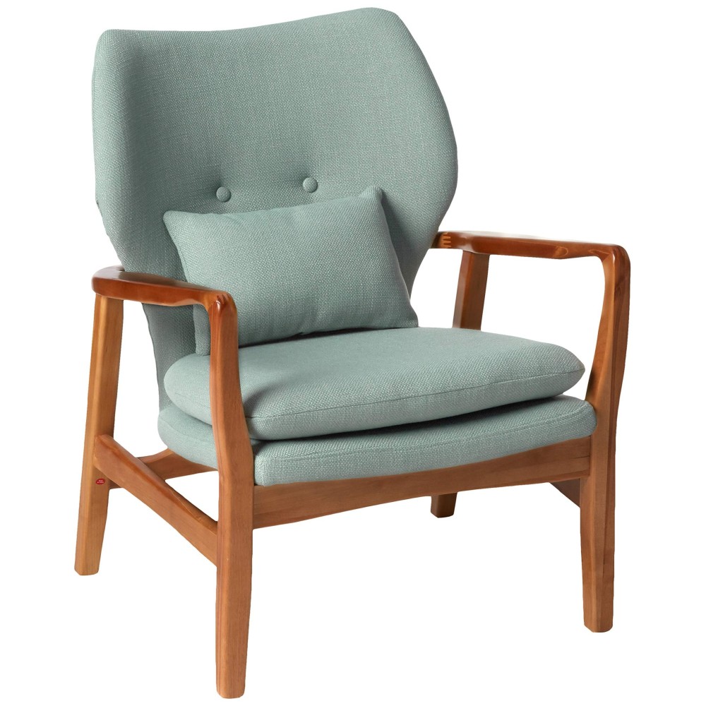 Christopher Knight Home Haddie Wood Frame Club Chair, Light Blue