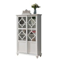 Pilaster Designs Chase Contemporary Wood China Curio Display Cabinet In White