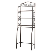 Pilaster Designs Transitional Copper Iron 3 Tier Exeter Over The Toilet Bathroom Spacesaver Storage Rack Organizer
