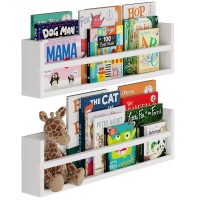 Brightmaison Polynez 30 Floating Shelves For Wall & Nursery Book Shelves, Kids Bookshelf For Wall, Multiuse Wall Shelf Set Of 2 Wood Floating Shelf White