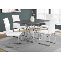 Monarch Specialties I Dining Table Metal Base, 36 X 48, Grey/Chrome