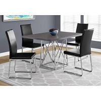 Monarch Specialties I Dining Table Metal Base, 36 X 48, Grey/Chrome