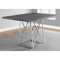 Monarch Specialties I Dining Table Metal Base, 36 X 48, Grey/Chrome